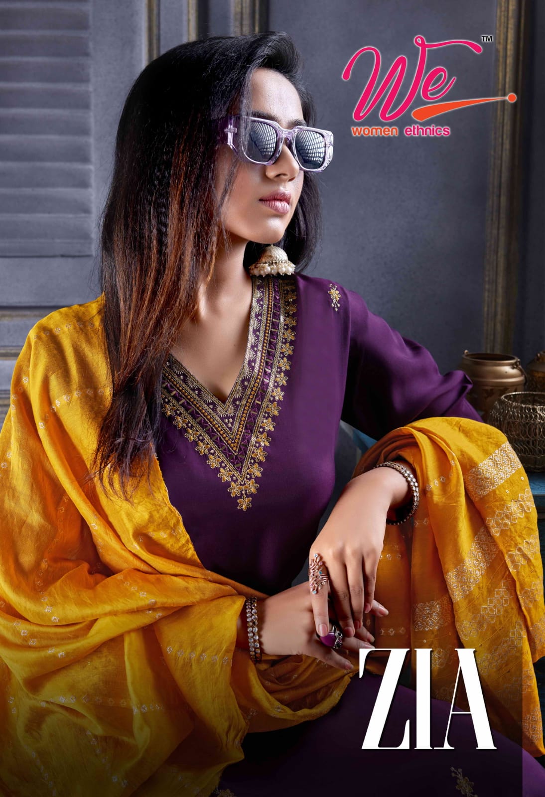 Zia By We Designer Roman Silk Kurti With Bottom Dupatta Catalog
